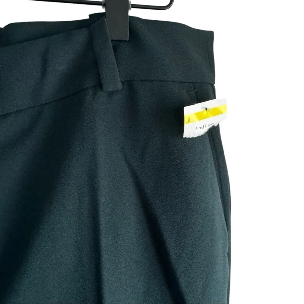 Rebecca Taylor Cigarette Pants Emerald Green 6 Slim Fit Ankle Crop - Image 6