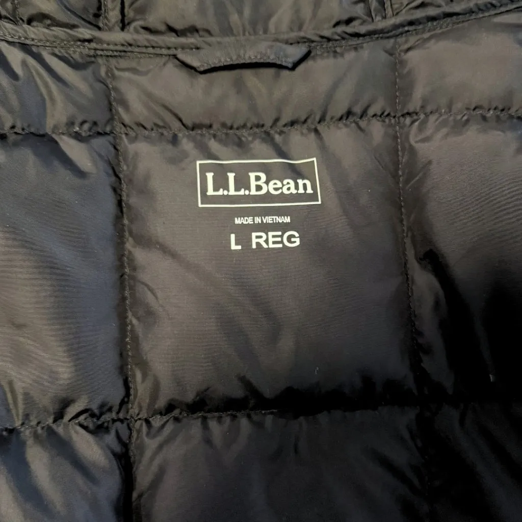 L.L. Bean Black Down Zip Up Coat Winter Jacket Women's Large - Image 6