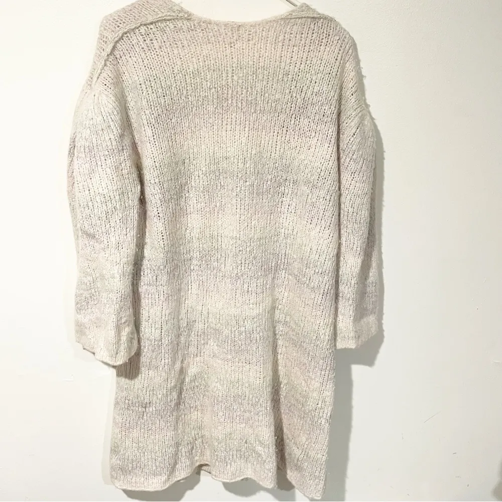 Free People XS Cream Cashmere Silk Blend Open Front Puff Sleeve Cardigan Sweater - Image 5