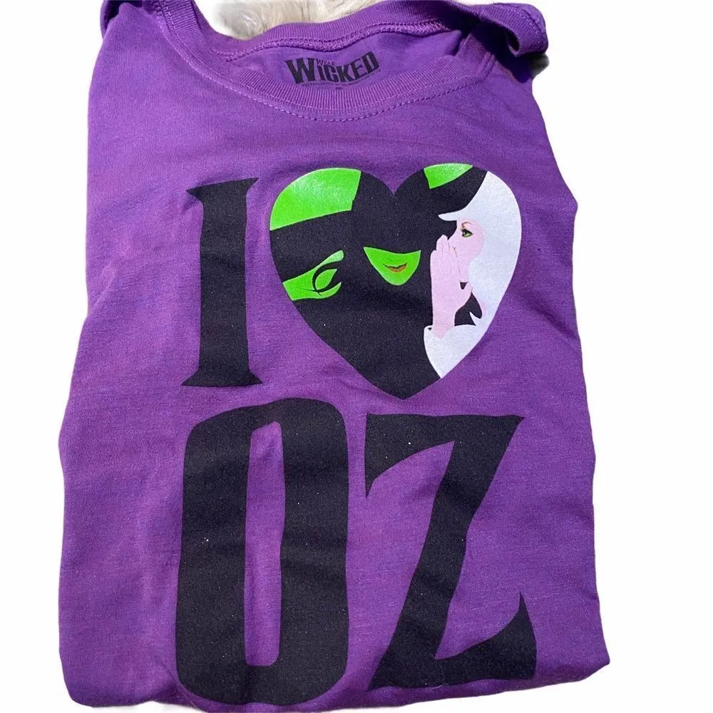 Wicked I Love OZ Purple Short Sleeve Graphic Tee Size XL - Image 6