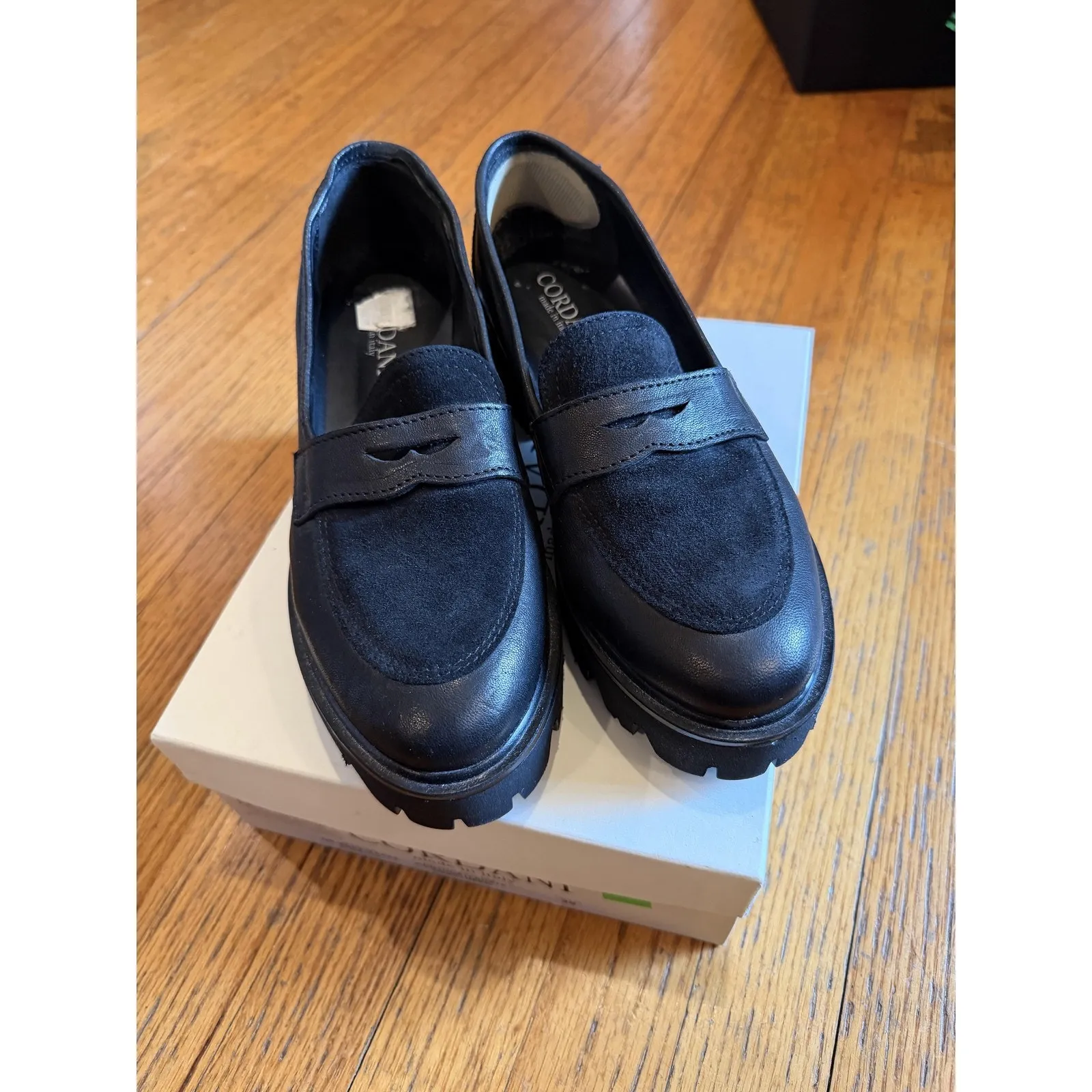 Cordani Shoes Womens Size 9 Black Audrey2 Made In Italy Lug Sole Loafers - Image 6