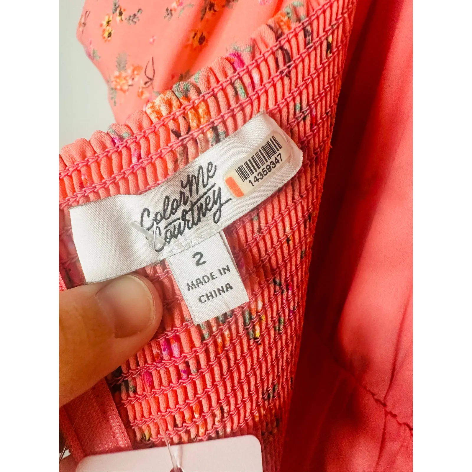 COLOR ME COURTNEY Yellow Pink Ditsy Flower Printed Cece Maxi Dress Size 2 - Image 6