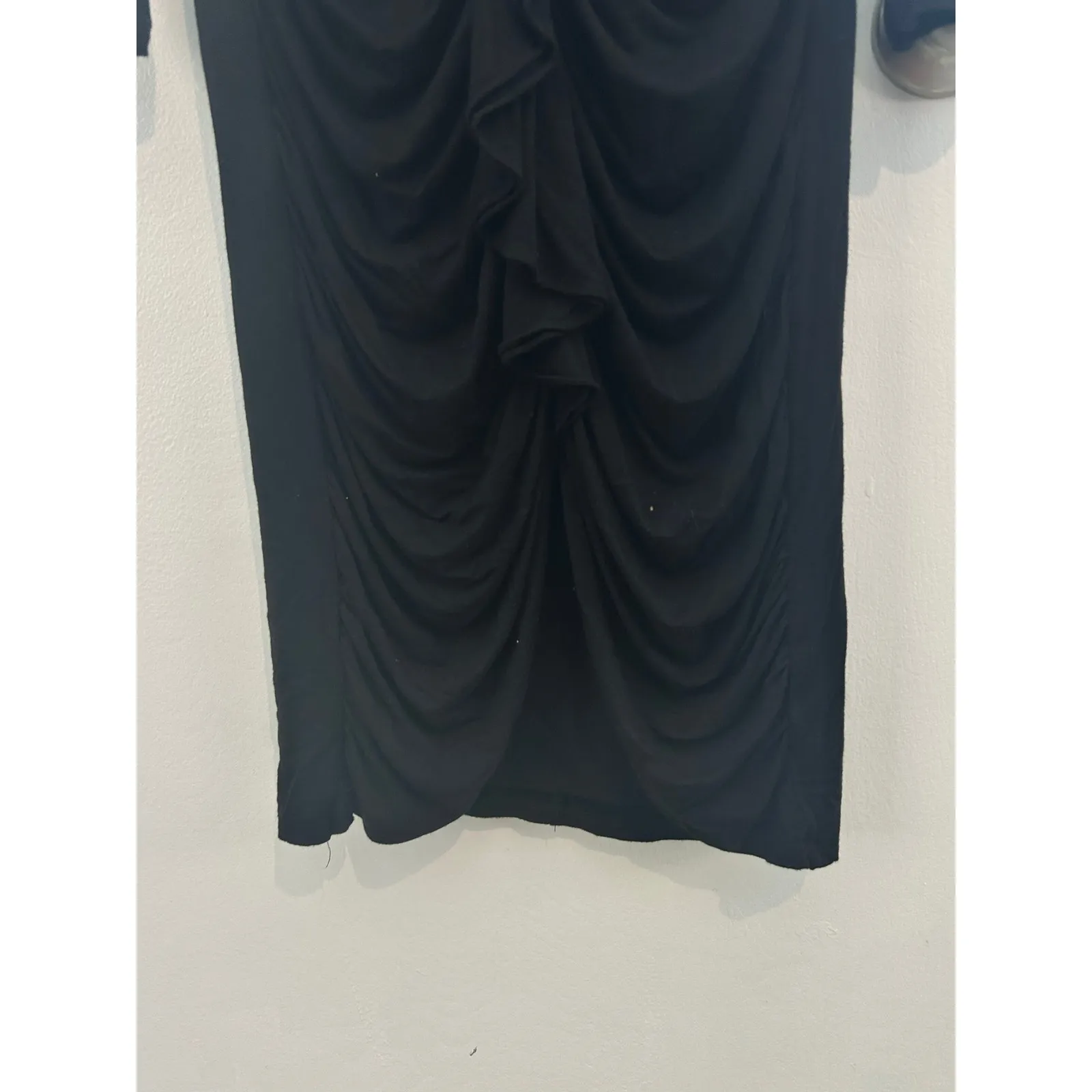 Marciano Dress Size Large Black Bodycon Stretch Knit Office Siren Dark Academia - Image 5