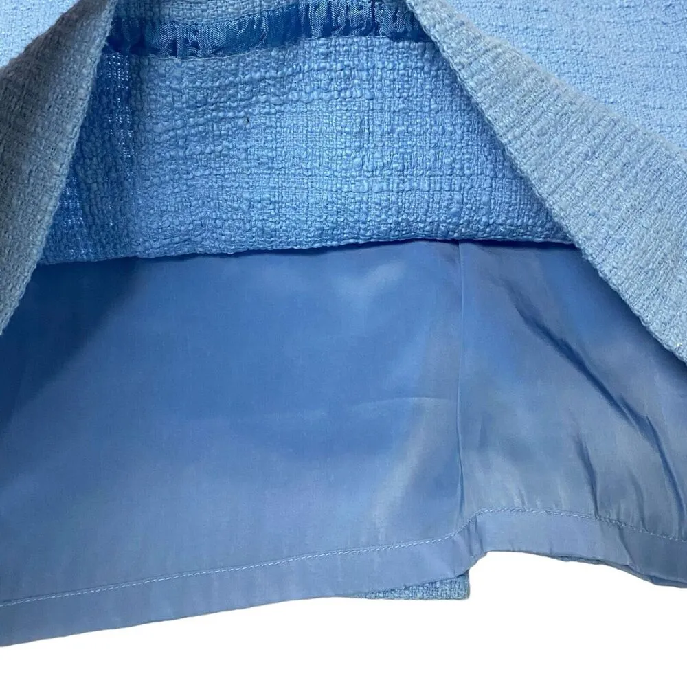 J Crew Sheath Tweed Dress in BRIGHT PERI Periwinkle Blue Sleeveless size 4 - Image 12