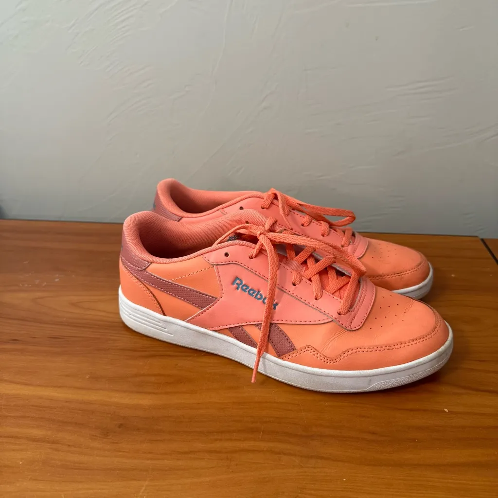 Reebok Royal Technique Peach Orange‎ Coral Sneaker Leather AR30149 Casual W9.5 - Image 6
