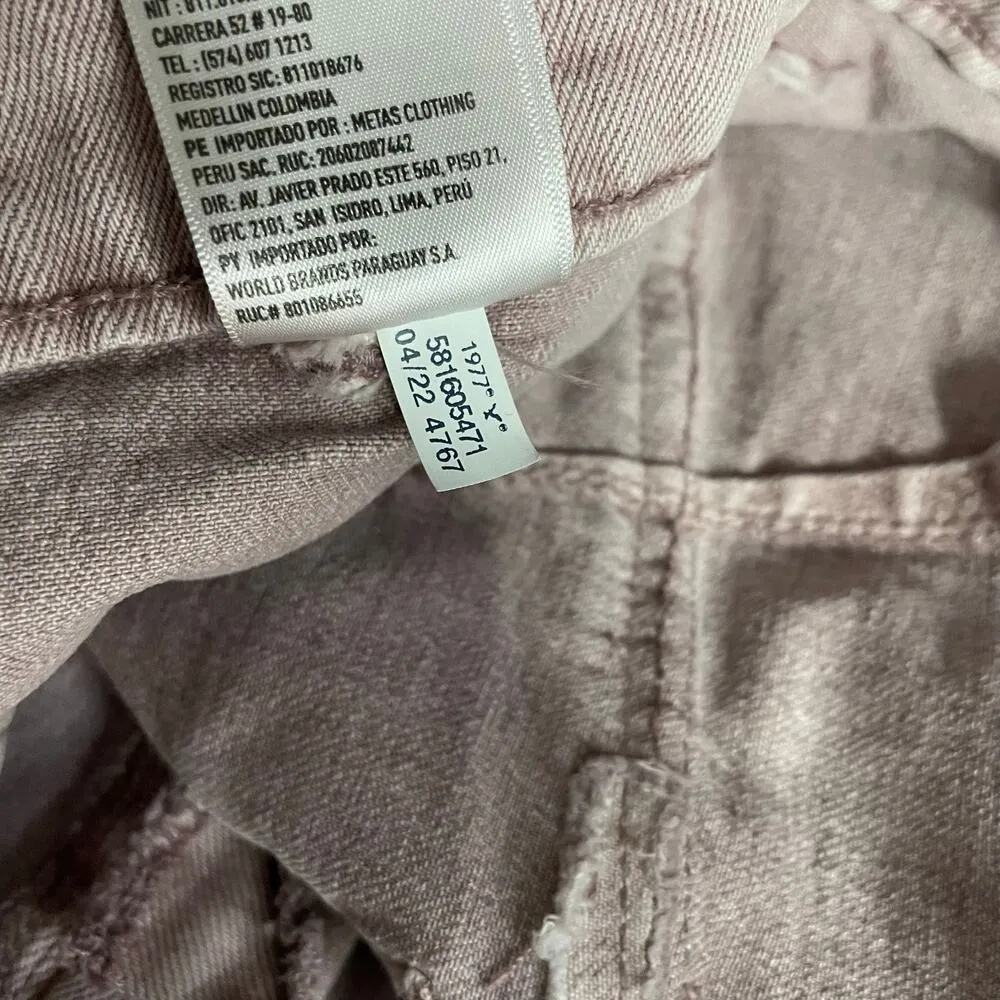 American Eagle Wide Leg Baggy Relaxed Fit Skater Utility Jeans Mauve Womens 6 - Image 13