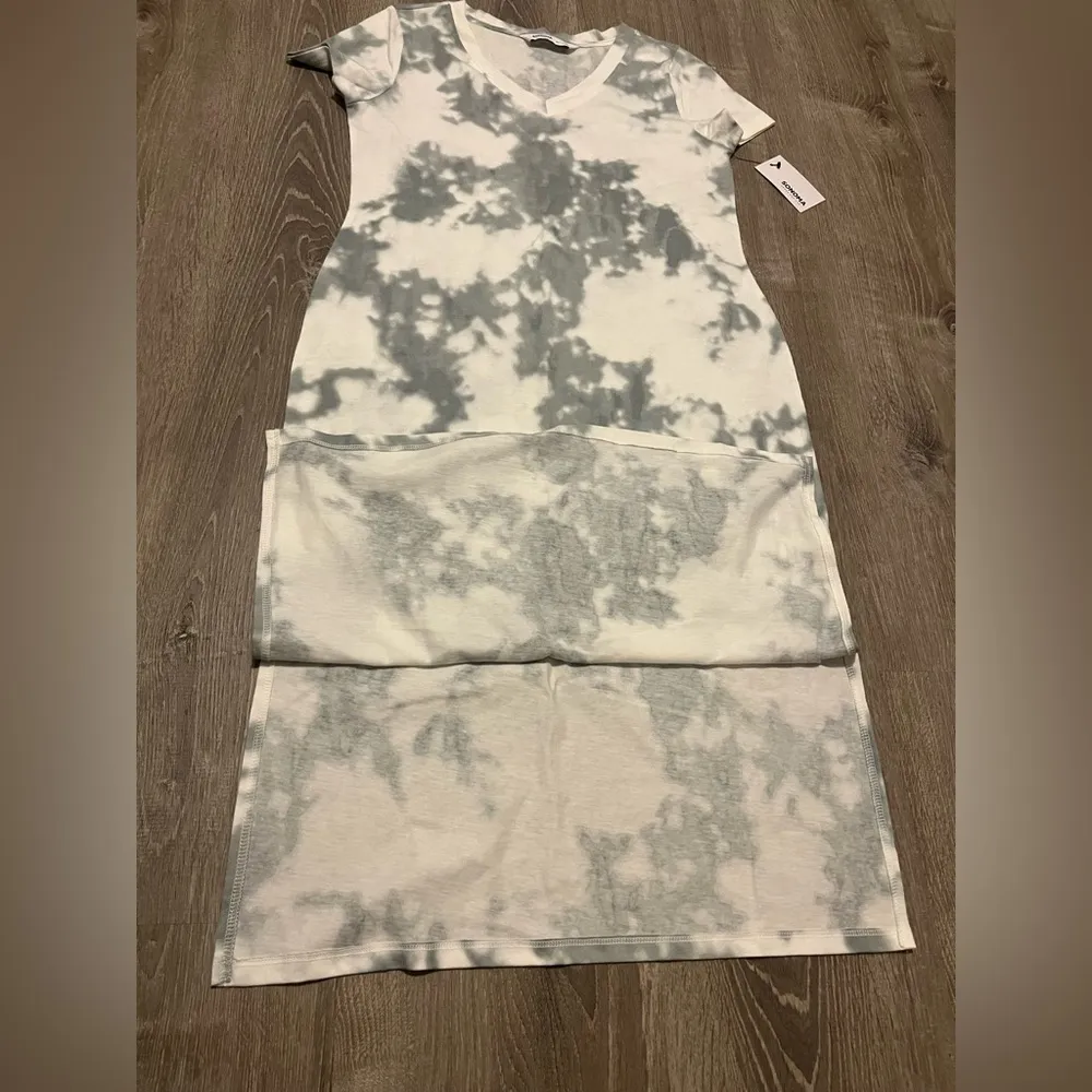 Sonoma Tie Dye T Shirt Midi Dress Womens Petite S PS Gray White NWT - Image 7