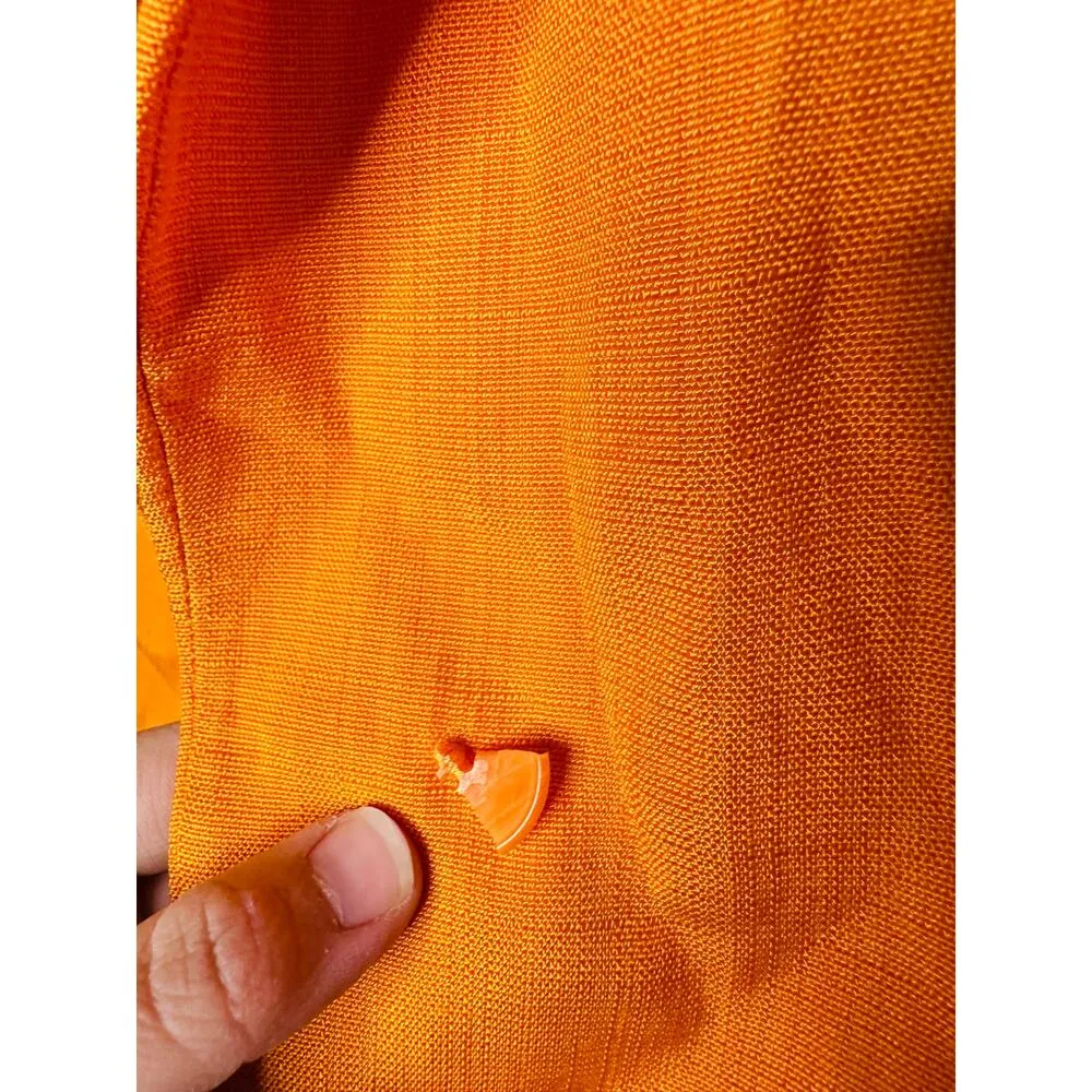 SANDRO Orange Crepe Collar Front Button Long Sleeves Harper Blazer Size 36 - Image 7