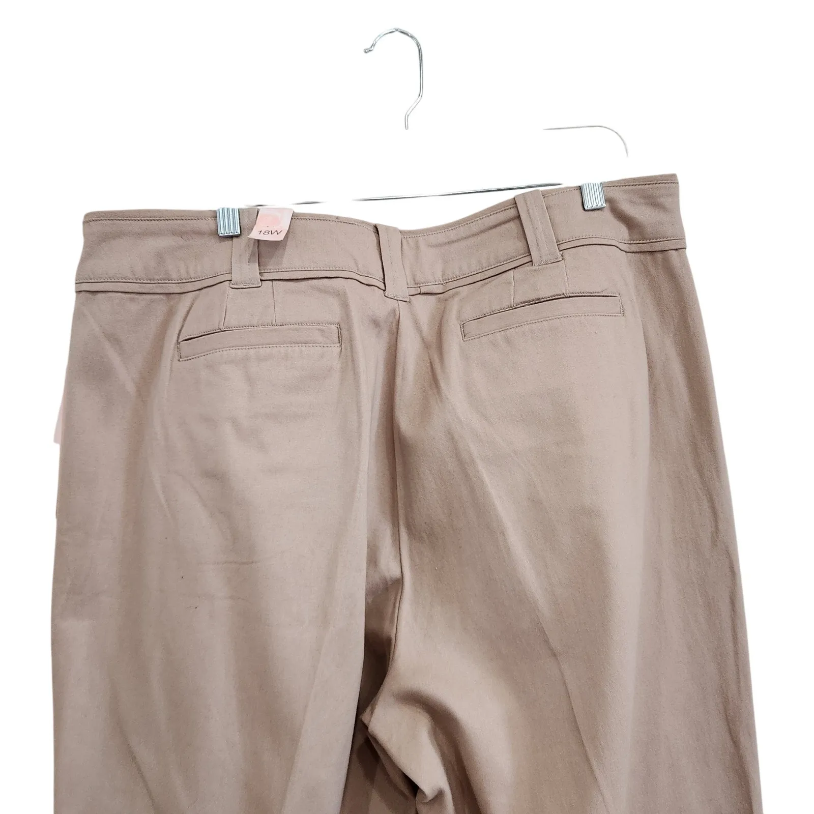 DressBarn Dress Pants Regular Fit Straight Leg High Waisted Beige Size 18W NWT - Image 5