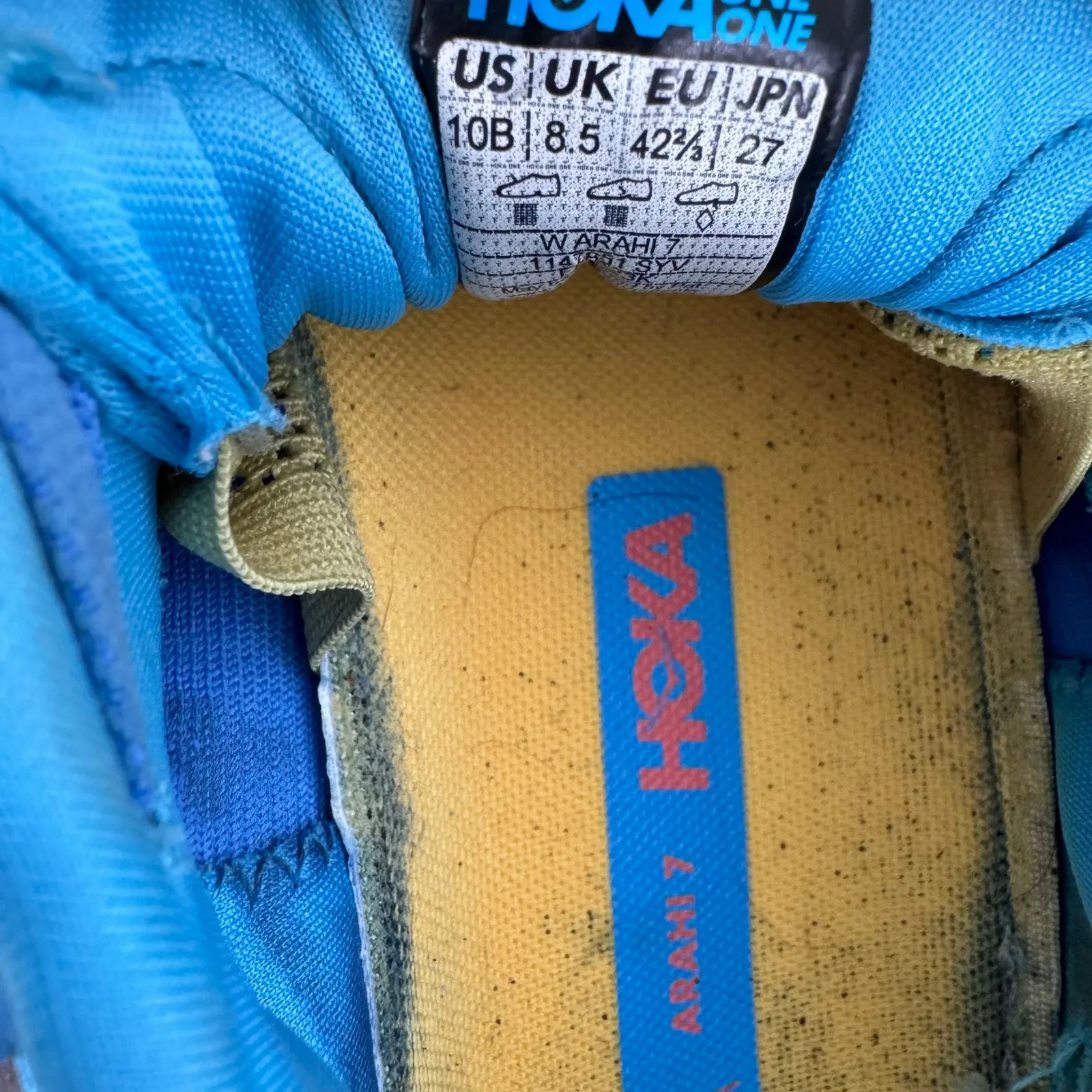 Hoka One One Arahi 7 Womens Running Shoes Blue Athletic Sneakers Size 10B - Image 3