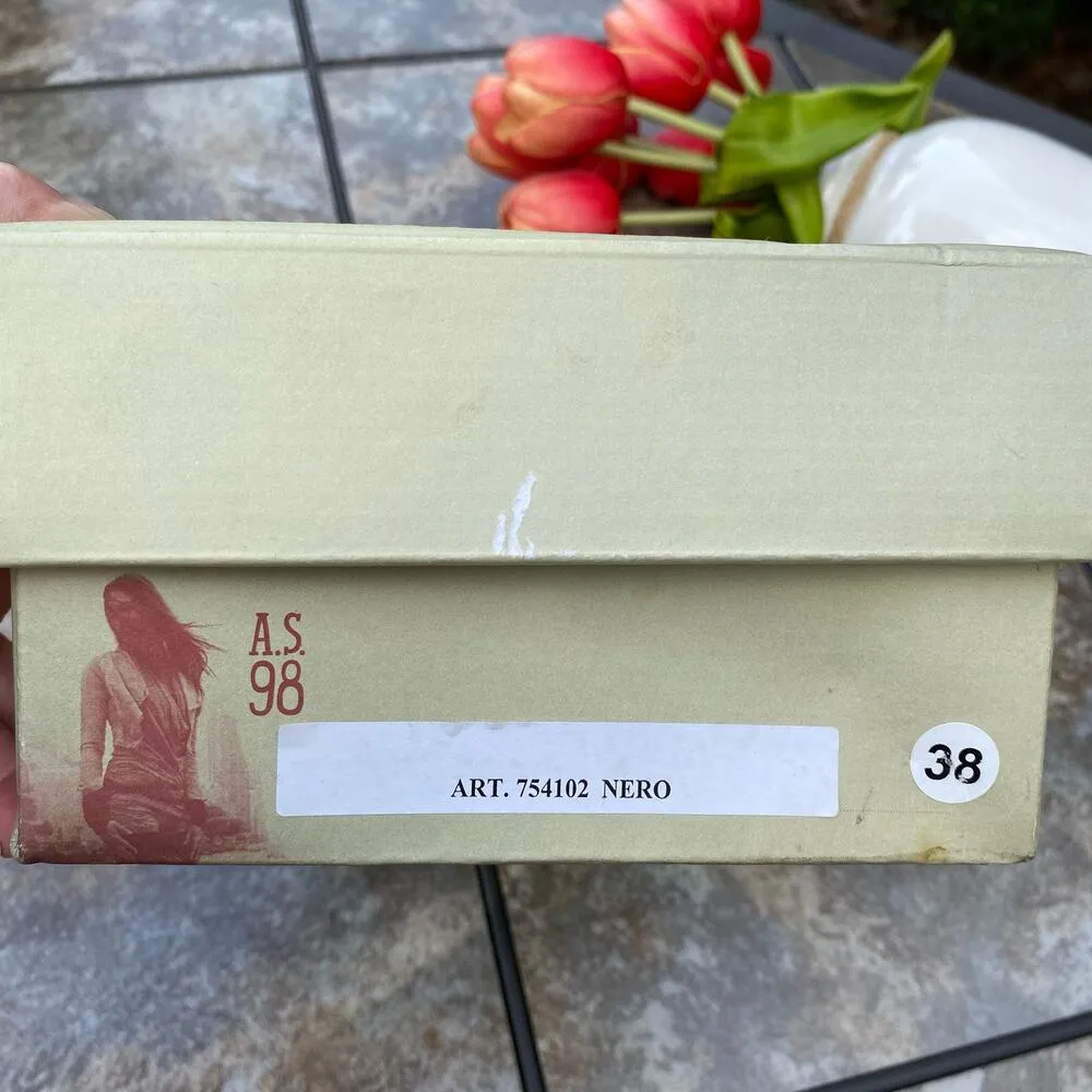 NIB A.S.98 FREE PEOPLE Bach Leather Sneaker Shoes in Black Size 38 7.5 - Image 10