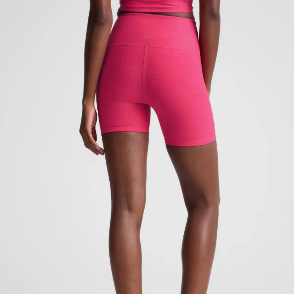 Beyond Yoga Spacedye Keep Pace 5" Biker Shorts Gym Vivid Pink Heather NWT Size L - Image 2