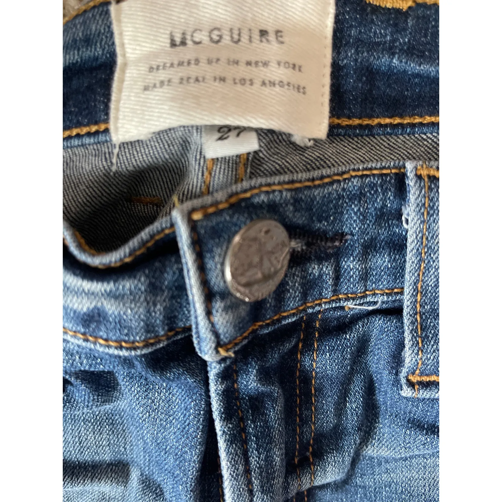 Anthropologie McGuire Denim‎ Vintage Slim Tuxedo Stripe Stretch Jeans Size 27 - Image 7