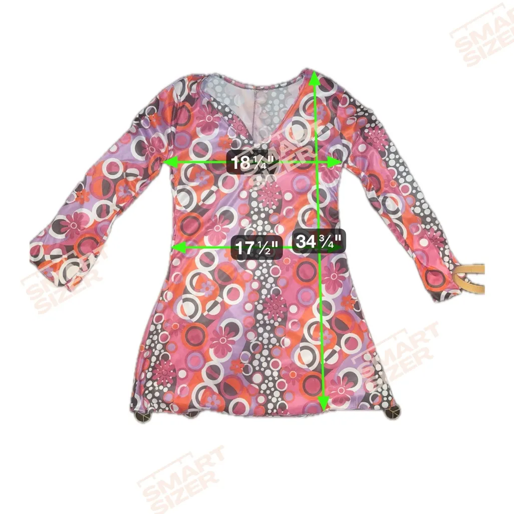 Women's Hippie Costume 1970s Disco Style Retro Fancy Halloween Costume Pink Size M - Image 6