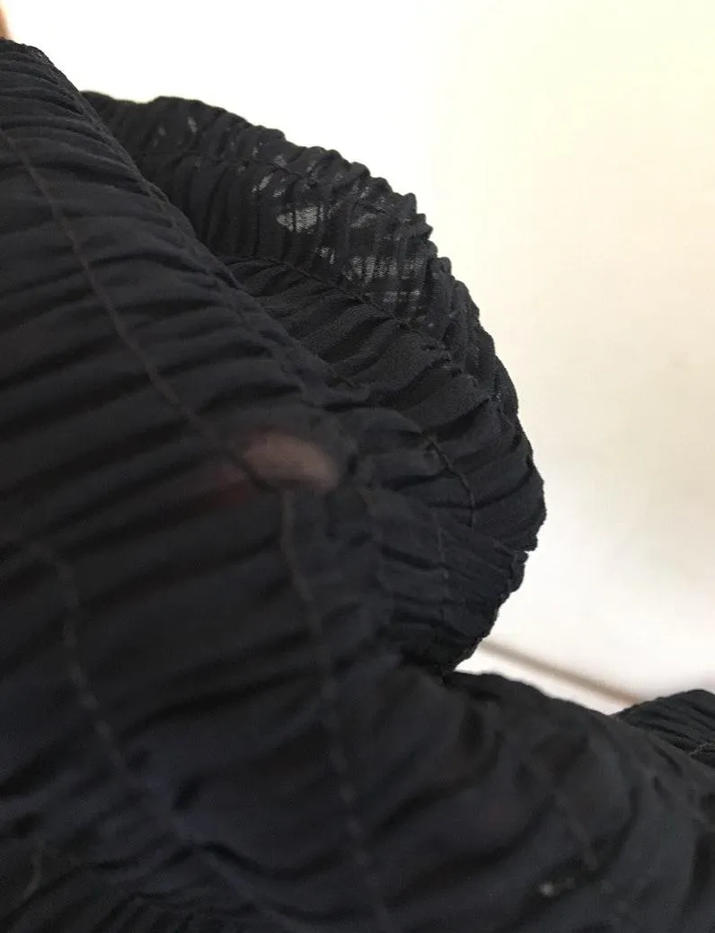 Vintage 1960s Navy Blue Smocked Secretary Dress Bows - Image 10