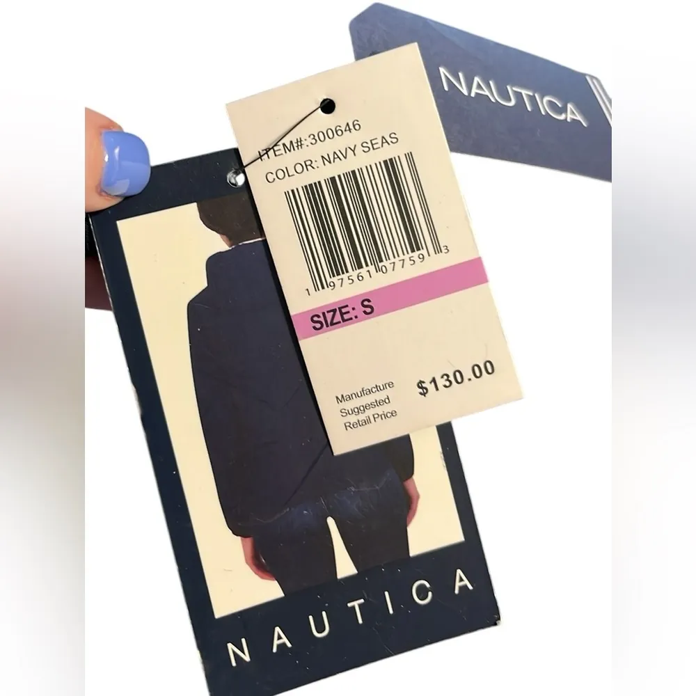 Nautica Women's Navy Performance Jacket Water Resistant Packable Lightweight - Image 8