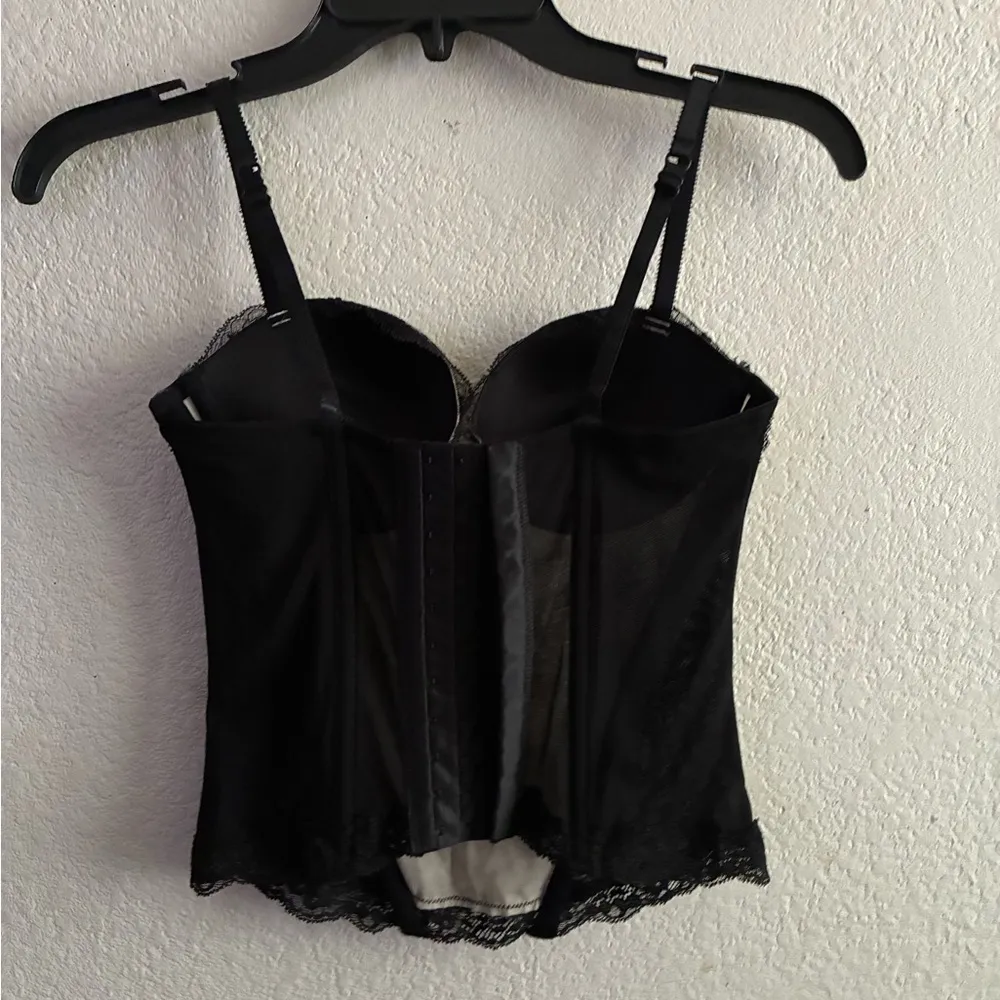 H&M Beaded Black Lace Bustier Bra Corset Top 6 - Image 3