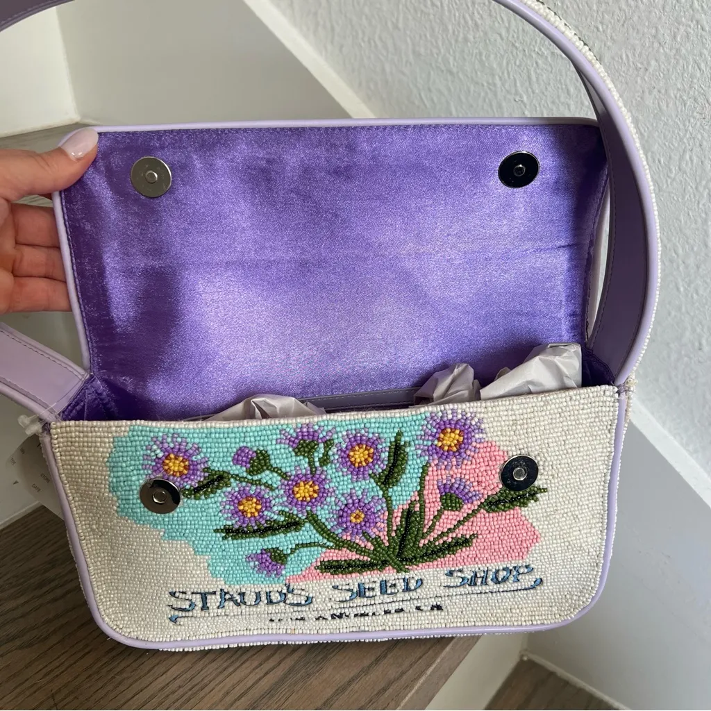 Staud Staud Tommy Beaded Shoulder Bag in California Aster White - Image 9