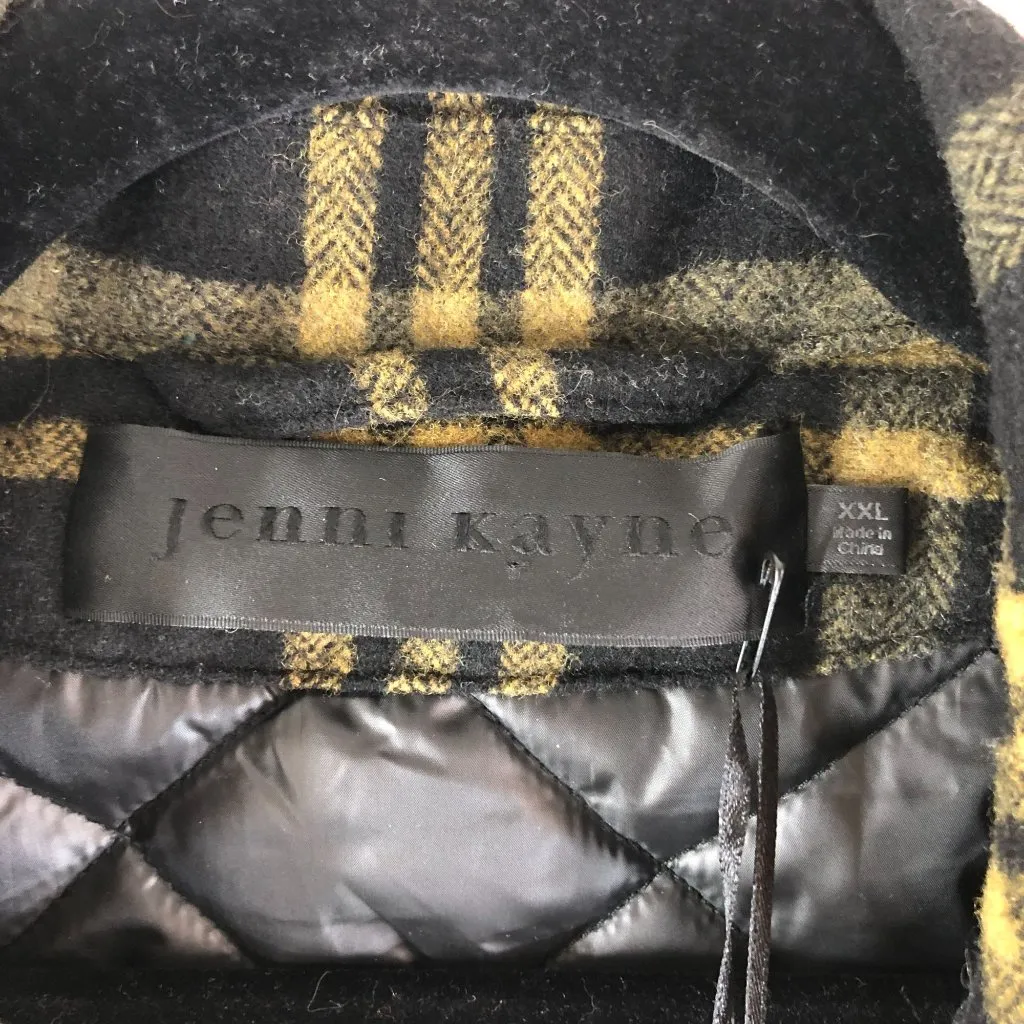 Jenni Kayne Womens Farmhouse Jacket Wool Blend Quilted Lining Yellow Black XXL - Image 6