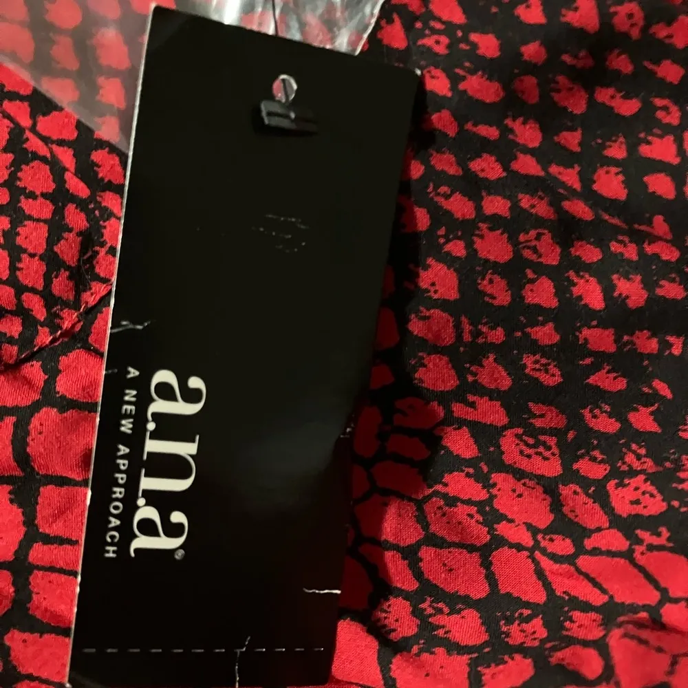 a.n.a Red and Black Notched Collar Cut Out Top - Image 6