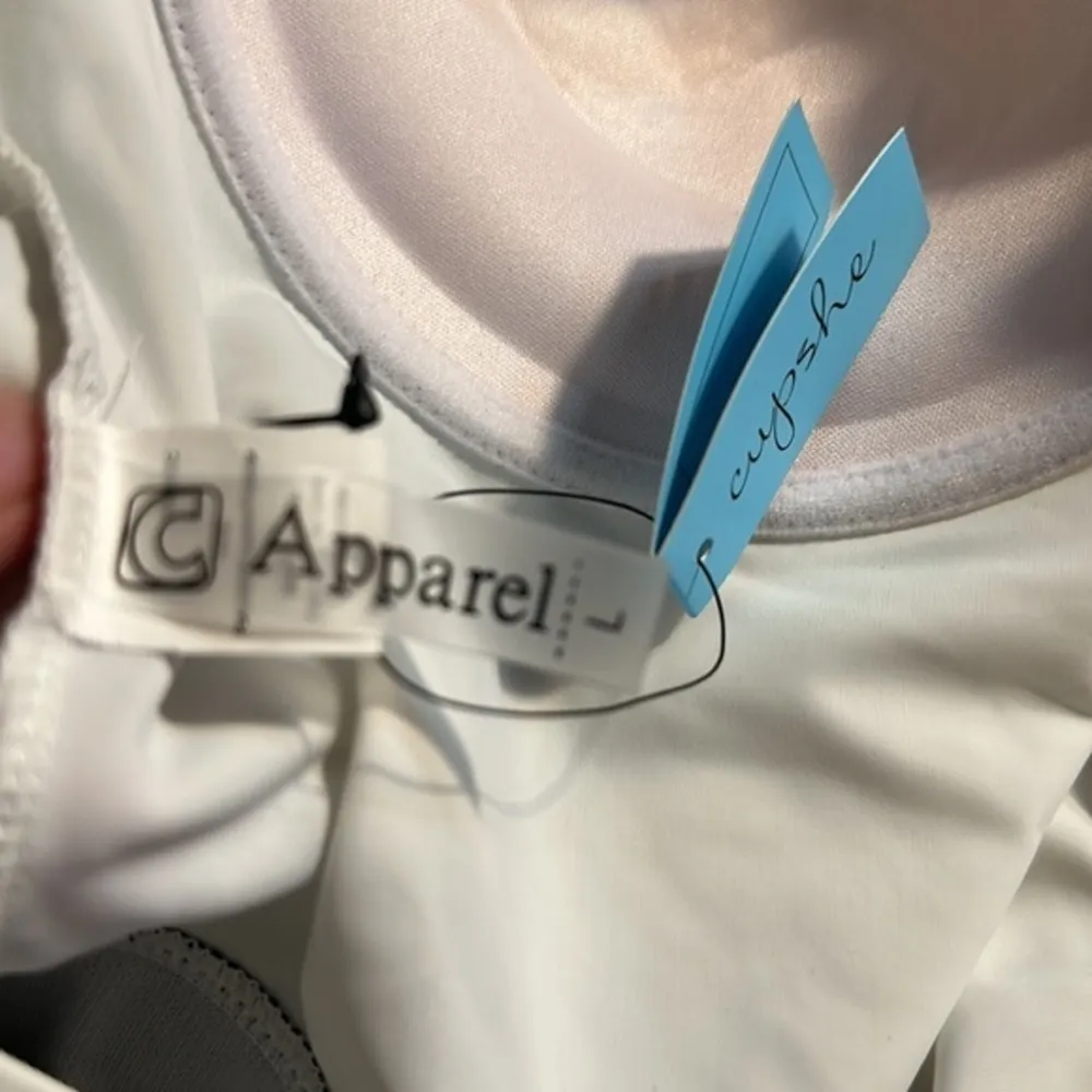 Black White Color Block Scallop Trim Push Up Halter Swimsuit Large NWT #2286 - Image 9