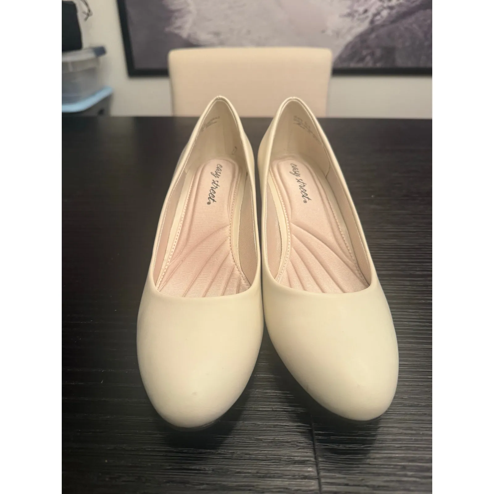 Easy Street Ballari Nude Tan Round Toe Heels Heeled Shoes Size 9.5 - Image 6