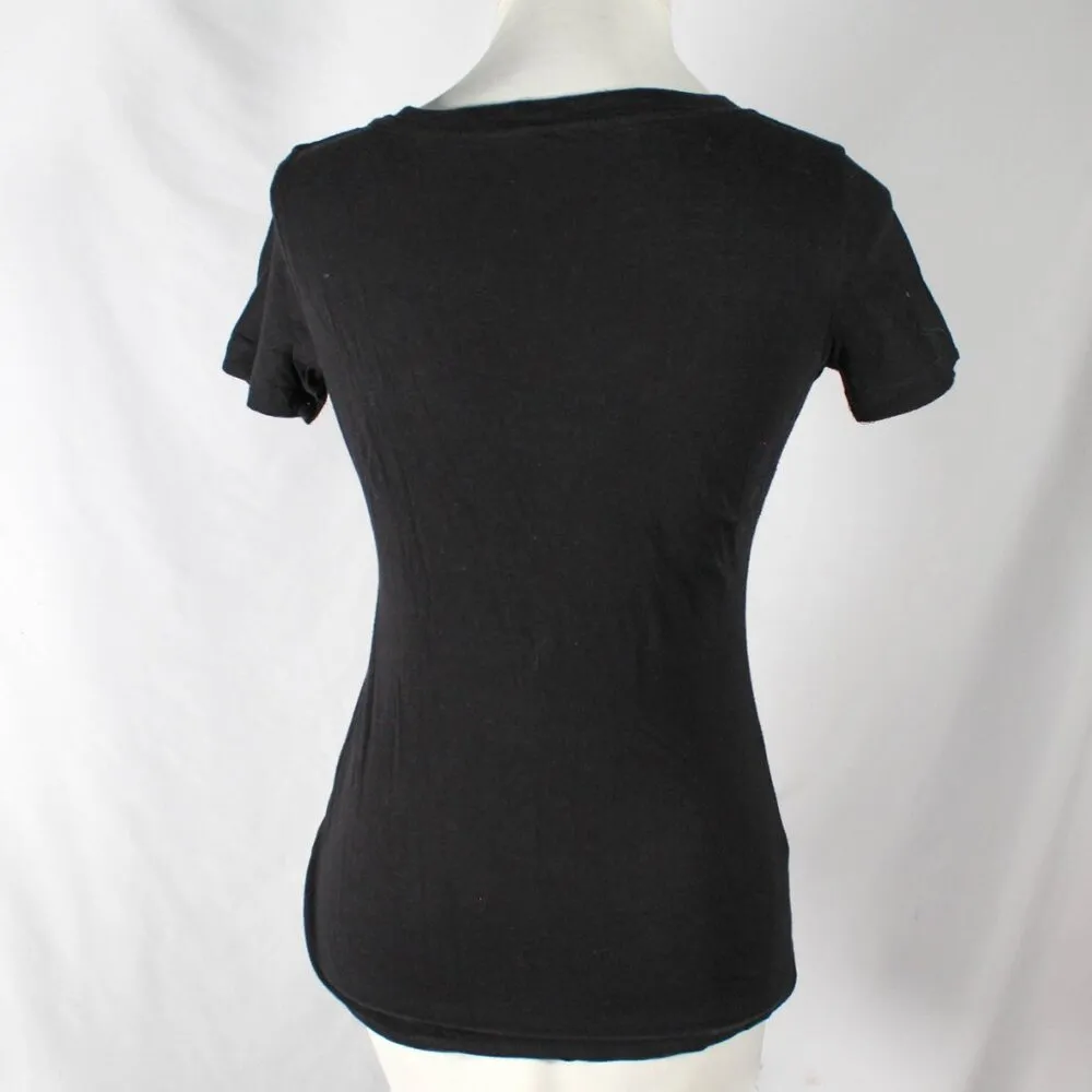 Vintage Y2K 2000s Pastel Goth Pride Ribcage V Neck Tee Black Size undefined - Image 6