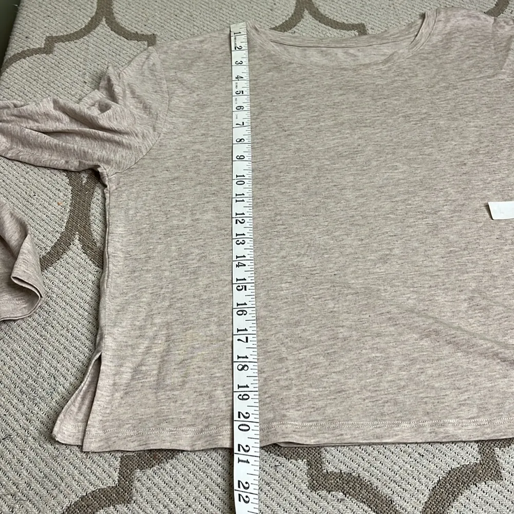 Girlfriend Collective Dune Cupro Long Sleeve Tee vented side slits - Image 6