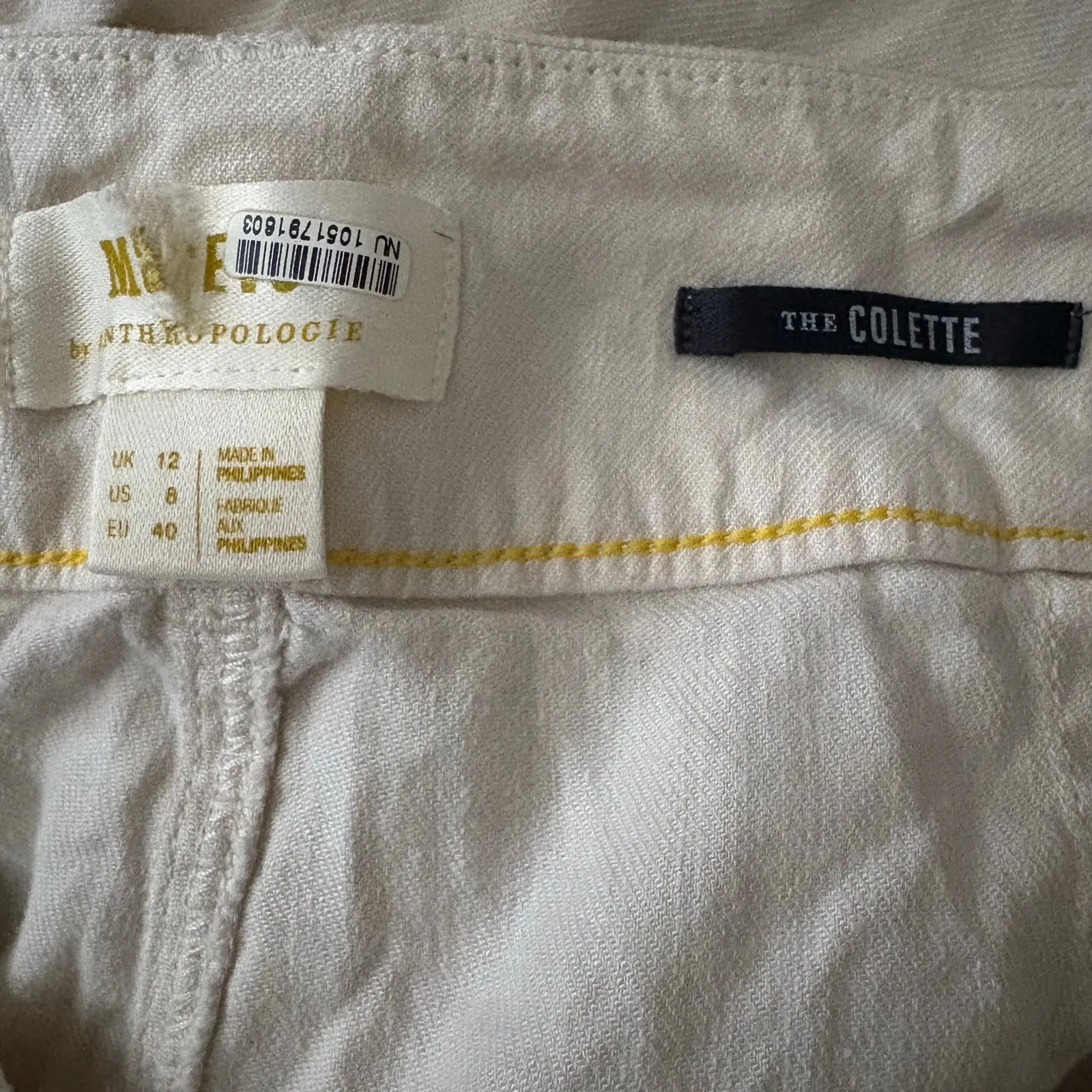 Anthropologie Maeve The Colette Linen Blend Crop Wide Leg Pants 8 Women’s Cream - Image 5