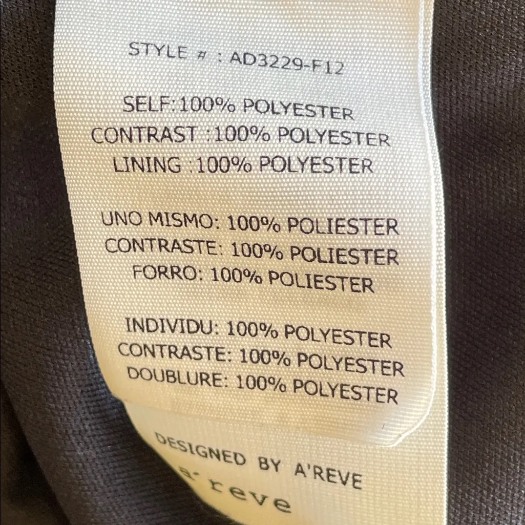 A'Reve Black and Gray Cowlneck Textured Dress with Chiffon Hem Size M - Image 6