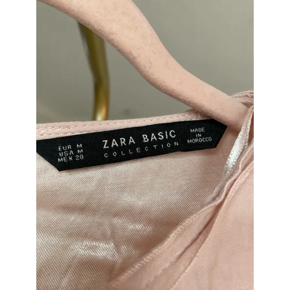 Zara Blush Ruffle Peplum Top Satin Feminine Coquette Romantic Flowy Bachelorette - Image 5