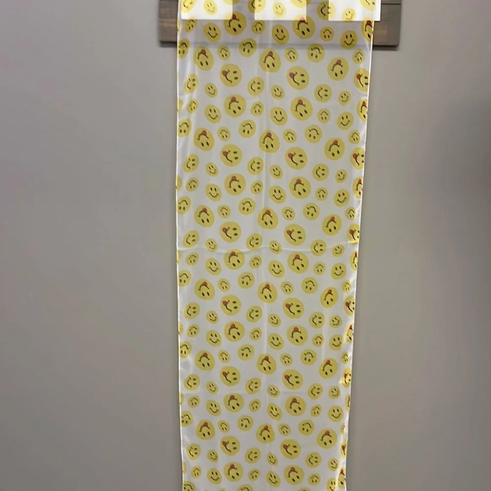 Emoji Smiley Face Happy Face Polyester White, Yellow, Black Red Fashion Scarf-OS - Image 8