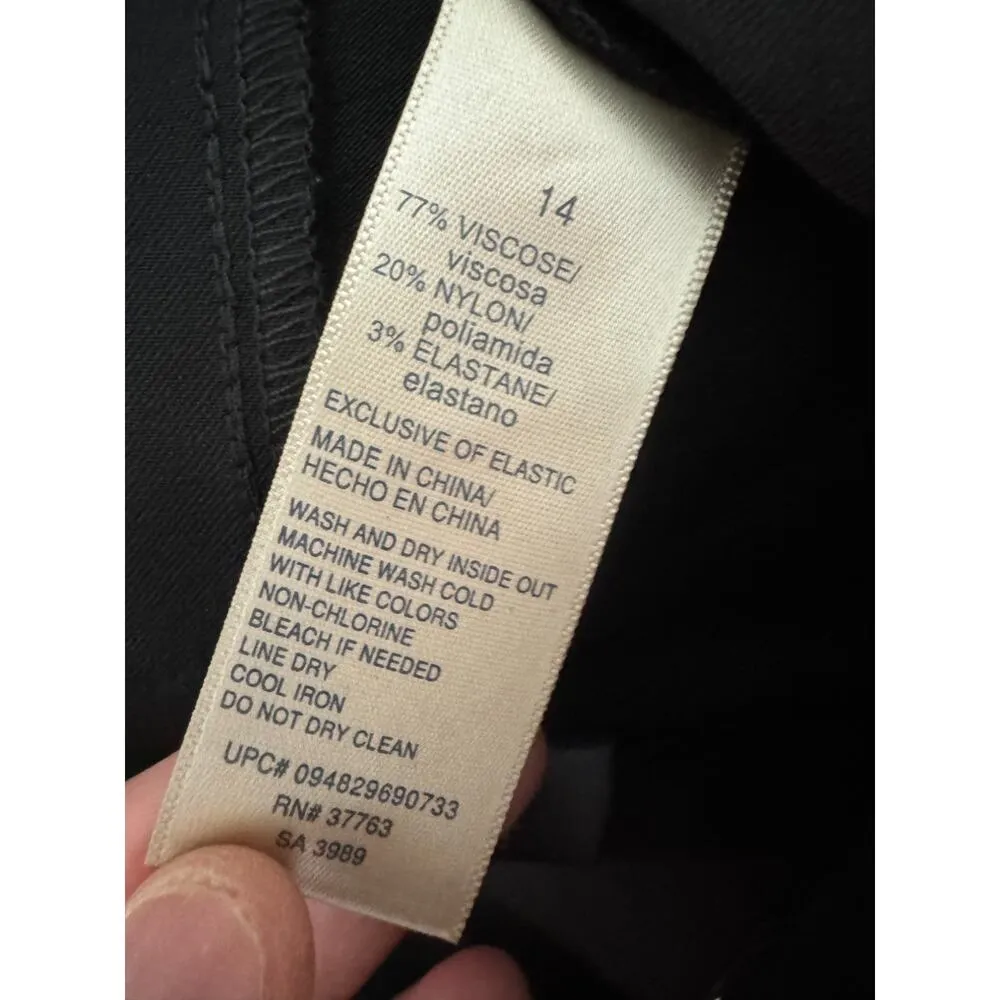 Rafaella Womens 14 Slim Leg Comfort Stretch Ankle Pull-On Pant Black NWT - Image 12