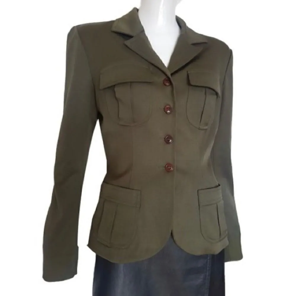 Plein Sud Wool blend olive blazer sz 8 excellent condition Green - Image 15