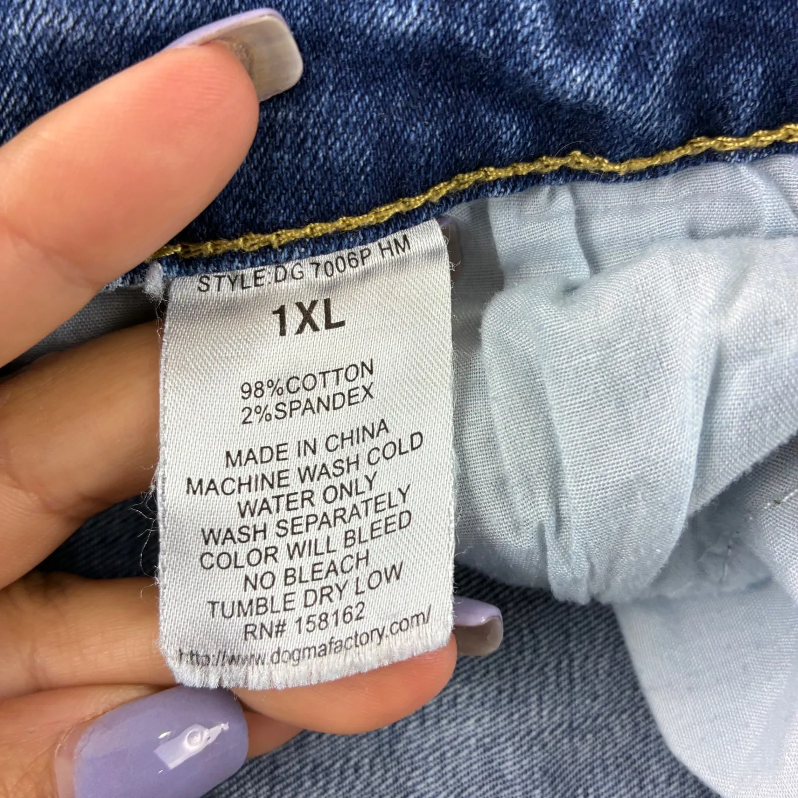 DOGMA Womens 1XL‎ Plus Size Blue Denim Jeans Comfort Stretch Casual High Rise - Image 4