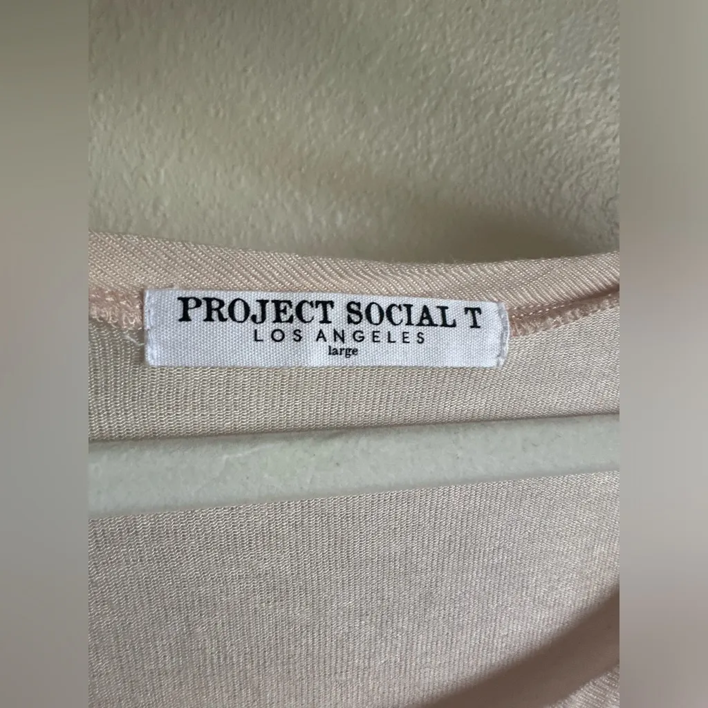 PROJECT SOCIAL T LIGHT PEACH Cream Women's OVERSIZED Top. - Image 3