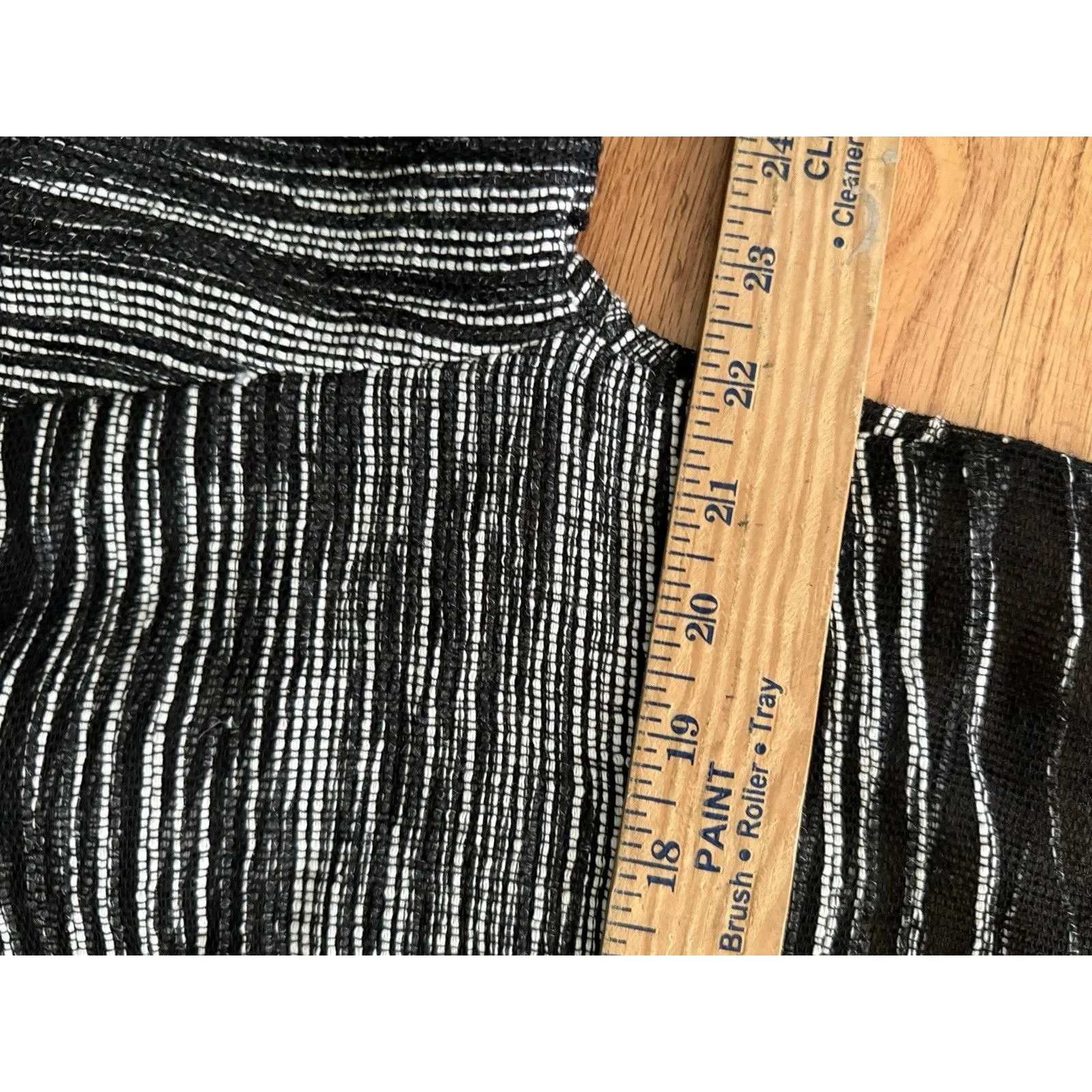 Eileen Fisher Organic Linen Blend Knit Top Small Black Striped Long Sleeve - Image 5