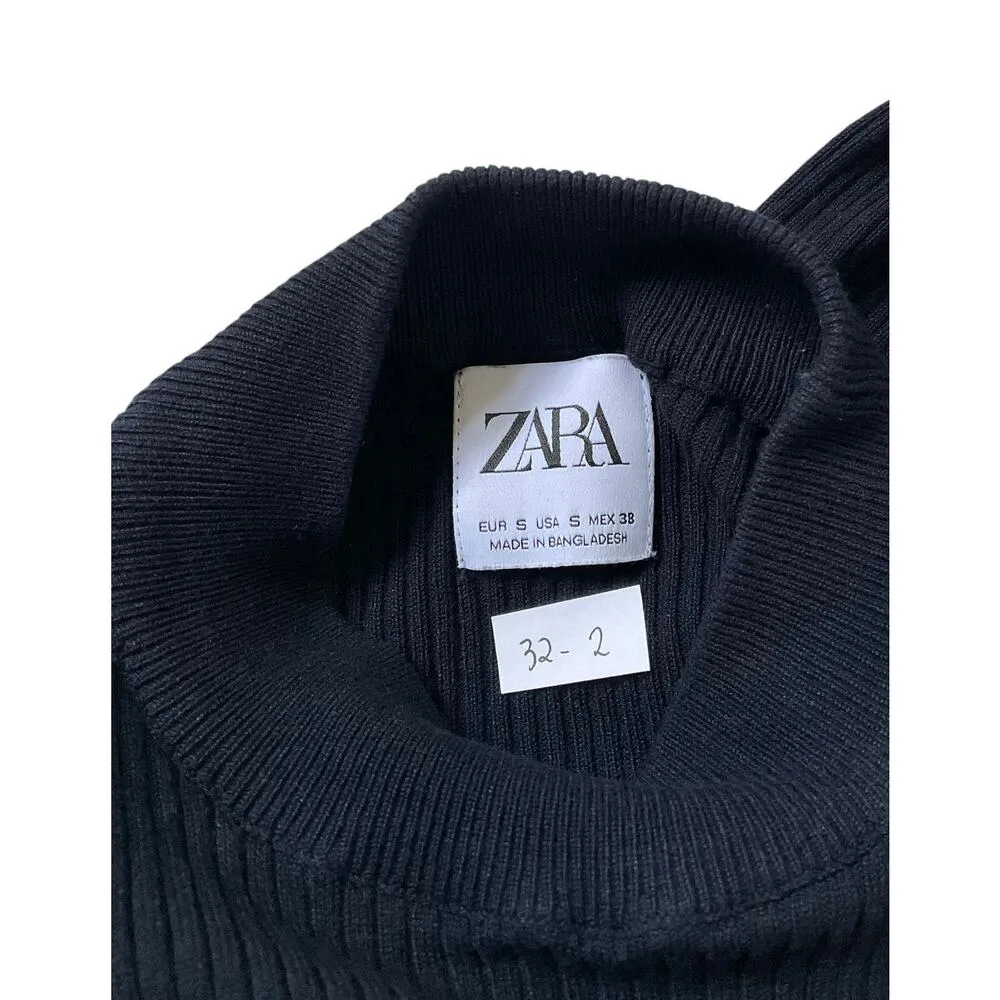 Zara Blue Knit Stretch Fitted Sweater Women's Size Small | 32-2 - Image 4