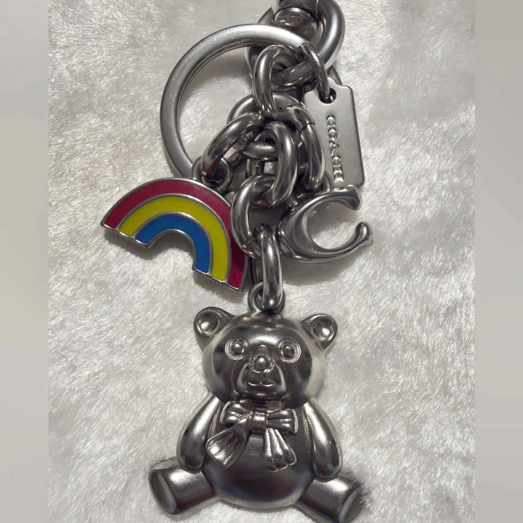 Coach Rainbow Bear Cluster Bag Charm (Silver) - NWOT (CM836) - Image 4
