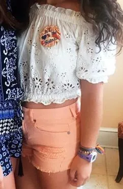 Altar'd State Orange Denim Shorts - Image 2