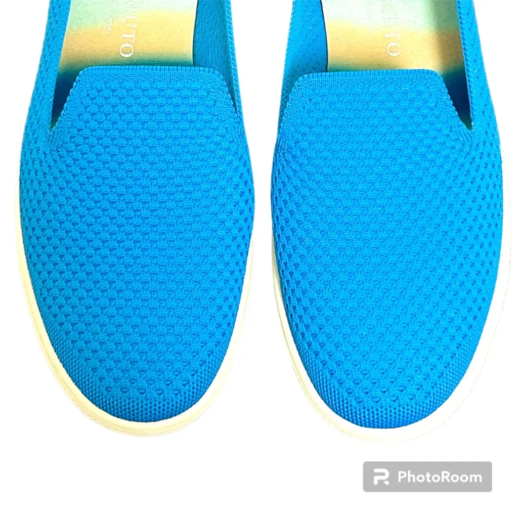 Vince Camuto Sport Blue Cabreli Slip On Textured Fabric Washable Shoes 9 Wide 9W - Image 3