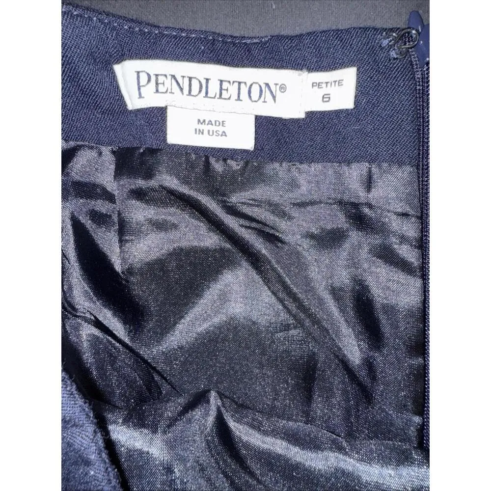 Pendleton Savvy Stretch Virgin Wool Skirt Navy Business Career Designer Luxury 6 - Image 8
