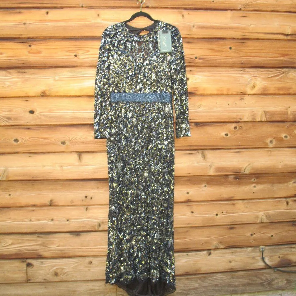 Mac Duggal Womens Black Long Sleeve Embellished Gown 4316 12 - Image 6