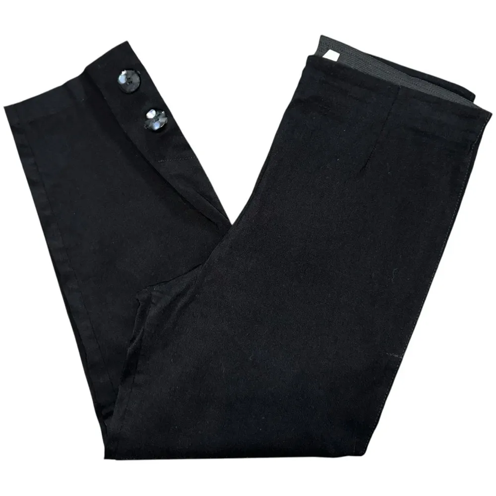 Equestrian Women’s Size M Navy Blue Rayon Stretch Button Hem Trousers Pants Size M - Image 3