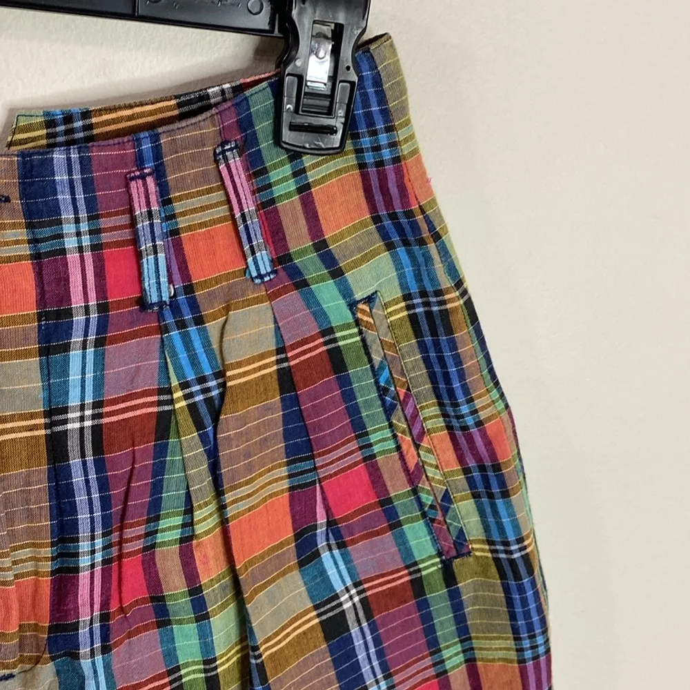 The Limited vintage Y2K colorful plaid high rise front pleat wide shorts size 6 - Image 3