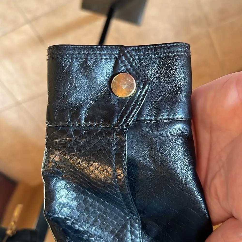 Vintage BONGO Black Faux Leather Motorcycle Jacket Size Medium - Image 8