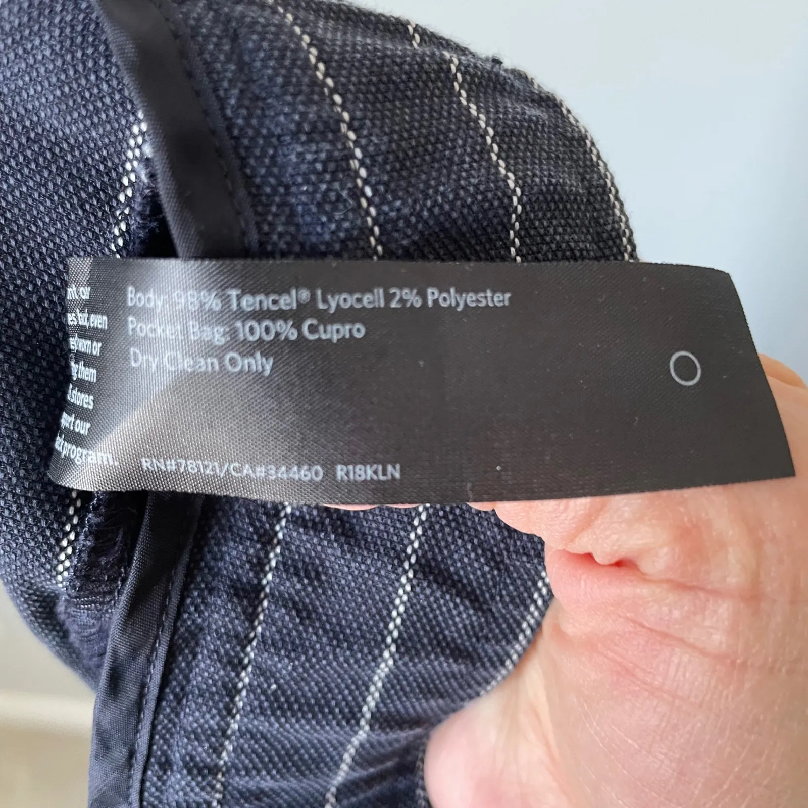 Eileen Fisher Navy Pinstripe Wide Leg Dress Pants Size Women's Large - Image 11