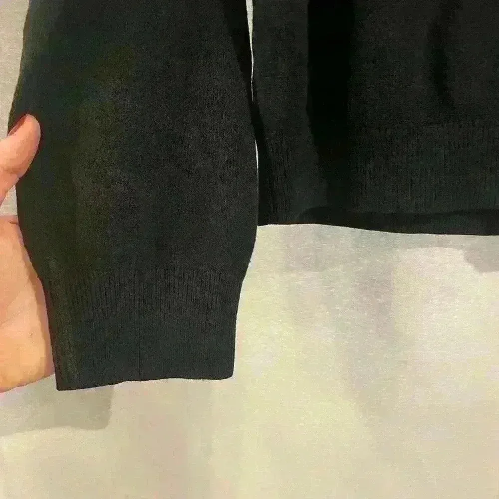 Women’s Black Mock Neck Zip Sweater - Image 2