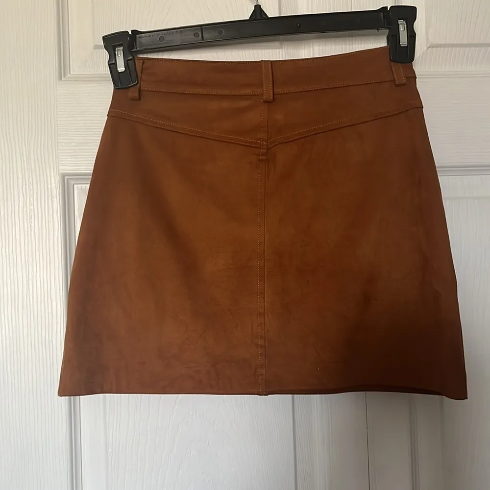 Zara | Burnt Orange Brown Tan Suede Mini Skirt Microfiber XS - Image 3