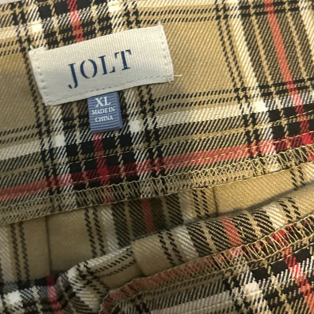 Jolt Tan Plaid Skirt With Front Flap Size X-Large - Image 7